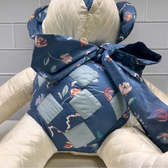 Vintage Handmade Patchwork Quilt Teddy Bear OOAK 14” sitting - Picture 5 of 12